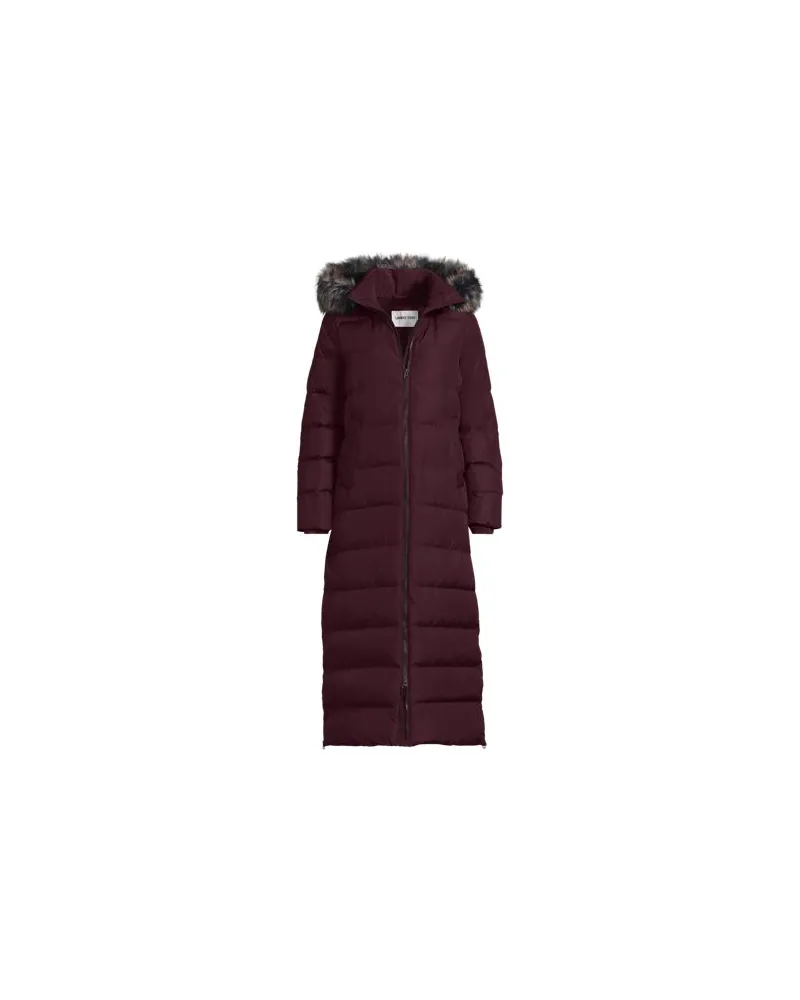 Lands' End Maxi-Daunenmantel mit Kapuze, Damen, Größe plus, Rot, Polyester, by Rot