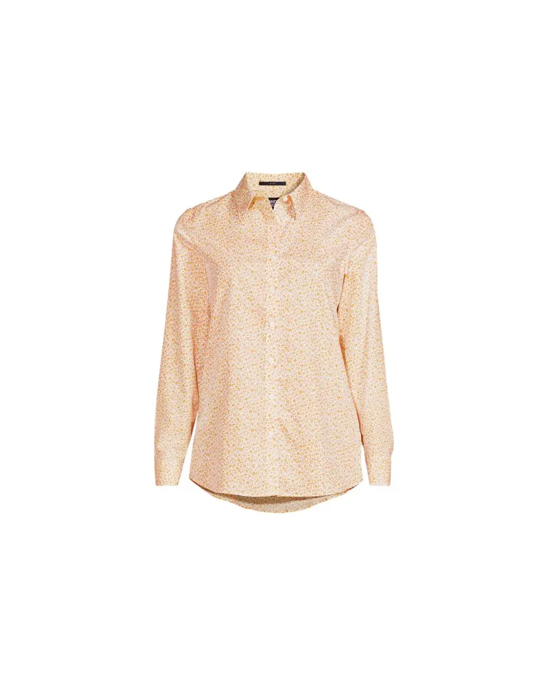 Lands' End Bügelfreie Baumwoll-Bluse, Damen, Größe regular, Orange, Baumwolle, by Orange