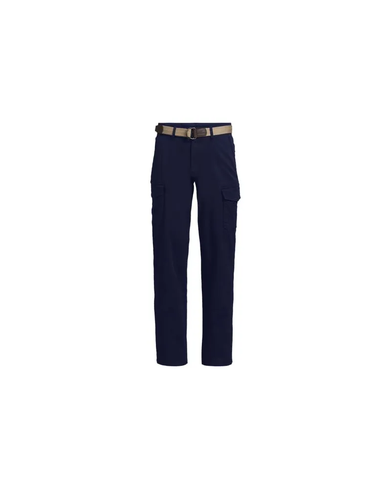 Lands' End Cargohose mit Gürtel, Herren, Größe regular, Blau, Baumwolle/Baumwoll-Mischung, by Blau