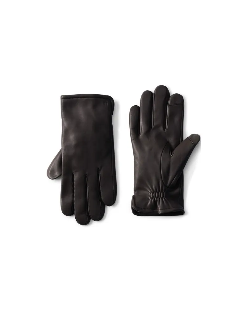 Lands' End Leder-Handschuhe mit Kaschmirfutter, Herren, Größe regular, Braun, Kaschmir/Leder, by Braun