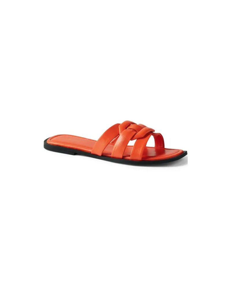 Lands' End Leder-Sandalen, Damen, Größe regular, Orange, Leder, by Orange