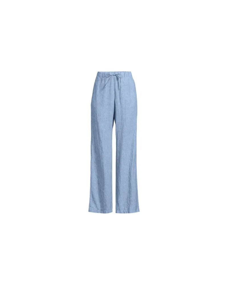 Lands' End Weite Schlupfhose aus reinem Leinen, Damen, Größe regular, Blau, by Blau
