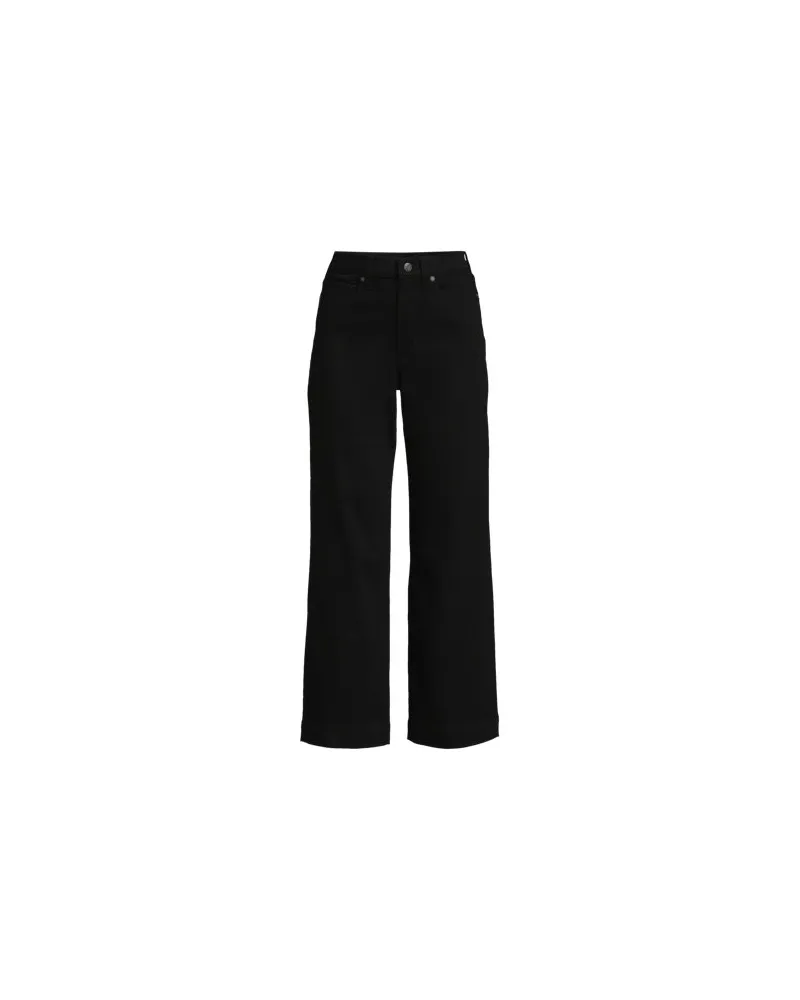 Lands' End Farbige Culotte-Jeans High Waist, Damen, Größe:34 petite, Schwarz, Elasthan/Viskose/Baumwoll-Mischung, by Schwarz
