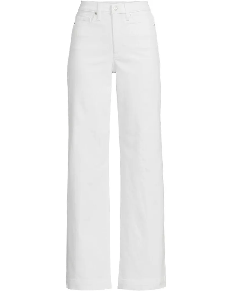 Lands' End Jeans High Waist mit weitem Bein Farbig, Damen, GrÃ¶ÃŸe plus, WeiÃŸ, Baumwoll-Mischung/Polyester-Mischung, by Weiãÿ