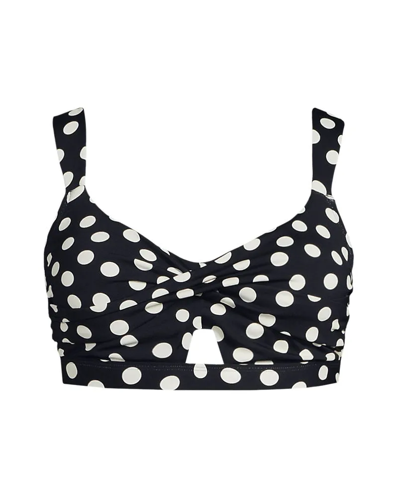 Lands' End Bikinitop mit Twist-Detail, Damen, Größe regular, Schwarz, Elasthan/Nylon-Mischung, by Schwarz
