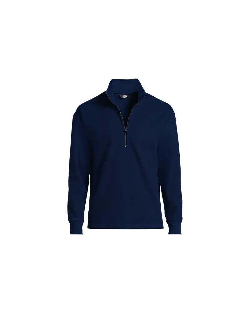 Lands' End Fleece-Troyer, Herren, Größe:48-50 regular, Blau, Viskose-Mischung/Polyester-Mischung, by Blau