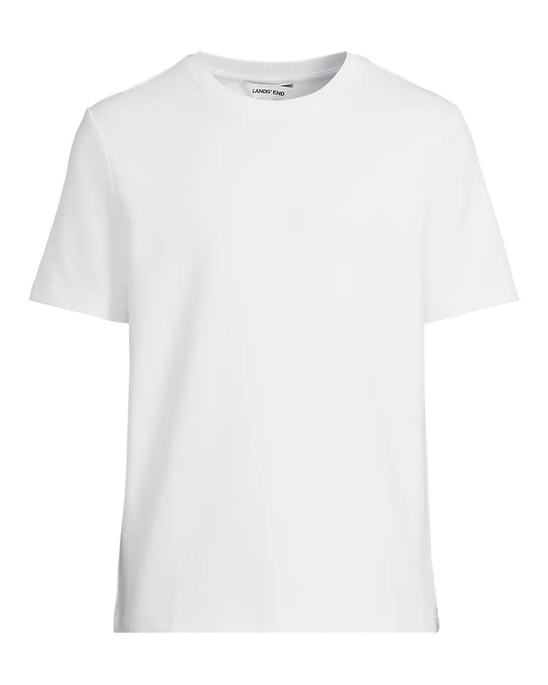 Lands' End Seriously Soft T-Shirt, Herren, Größe regular, Weiß, Baumwolle/Polyester/Baumwoll-Mischung, by Weiß