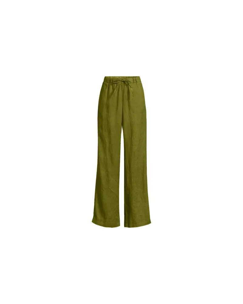 Lands' End Weite Schlupfhose aus reinem Leinen, Damen, Größe regular, Grün, by Grün