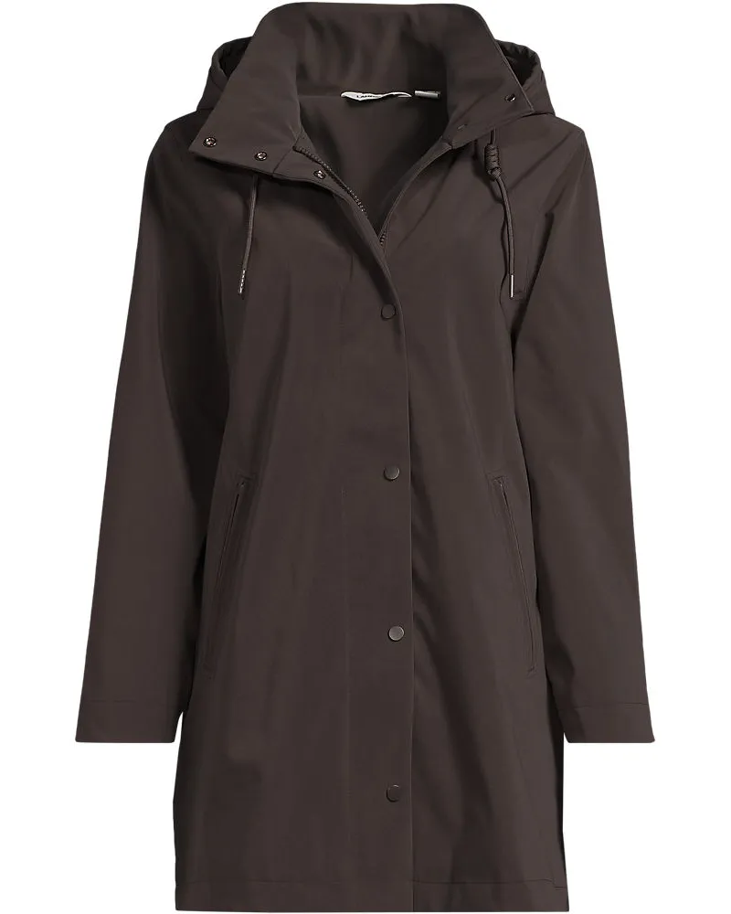 Lands' End Leichte laminierte Regenjacke, Damen, Größe regular, Braun, Polyester, by Braun