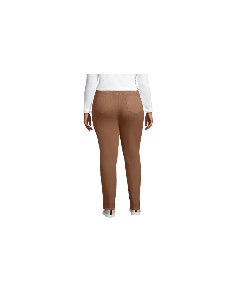 Lands' End Shaping Jeans Straight Fit High Waist, Damen, Größe plus, Braun, by Braun