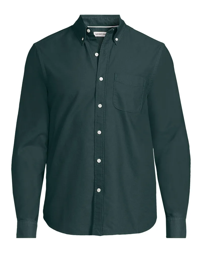 Lands' End Oxford-Hemd Sail Rigger Classic Fit, Herren, Größe regular, Grün, Baumwolle, by Grün