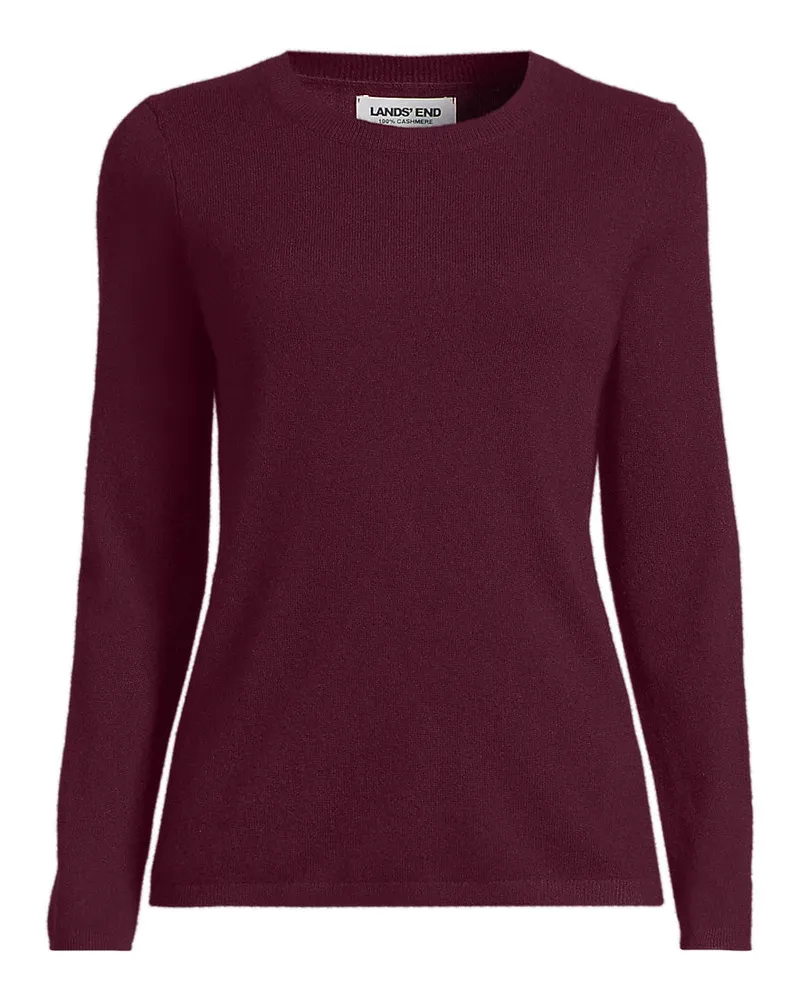 Lands' End Kaschmir-Pullover mit rundem Ausschnitt, Damen, Größe petite, Rot, Kaschmir, by Rot