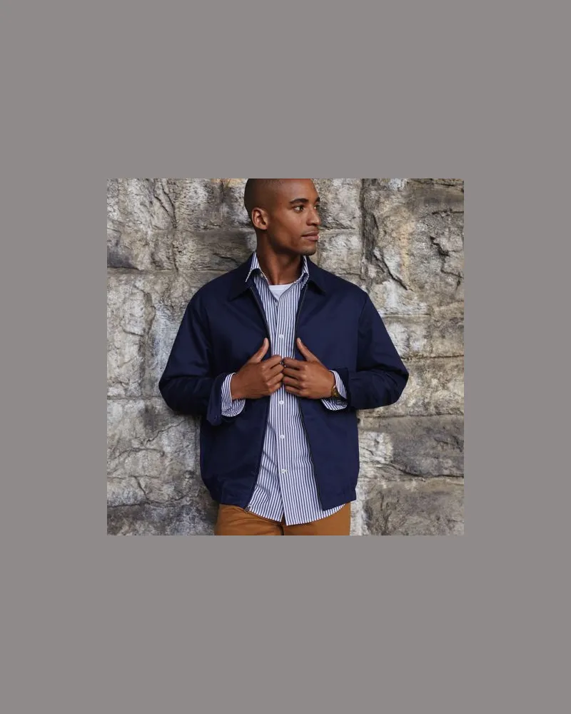 Lands' End Ultimativ-Blouson, Herren, Größe:60 regular, Blau, Baumwoll-Mischung/Polyester-Mischung, by Blau