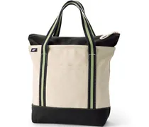 Mittelgroße Canvastasche mit Reißverschluss, Damen, Größe:null regular, Weiß, Baumwolle, by