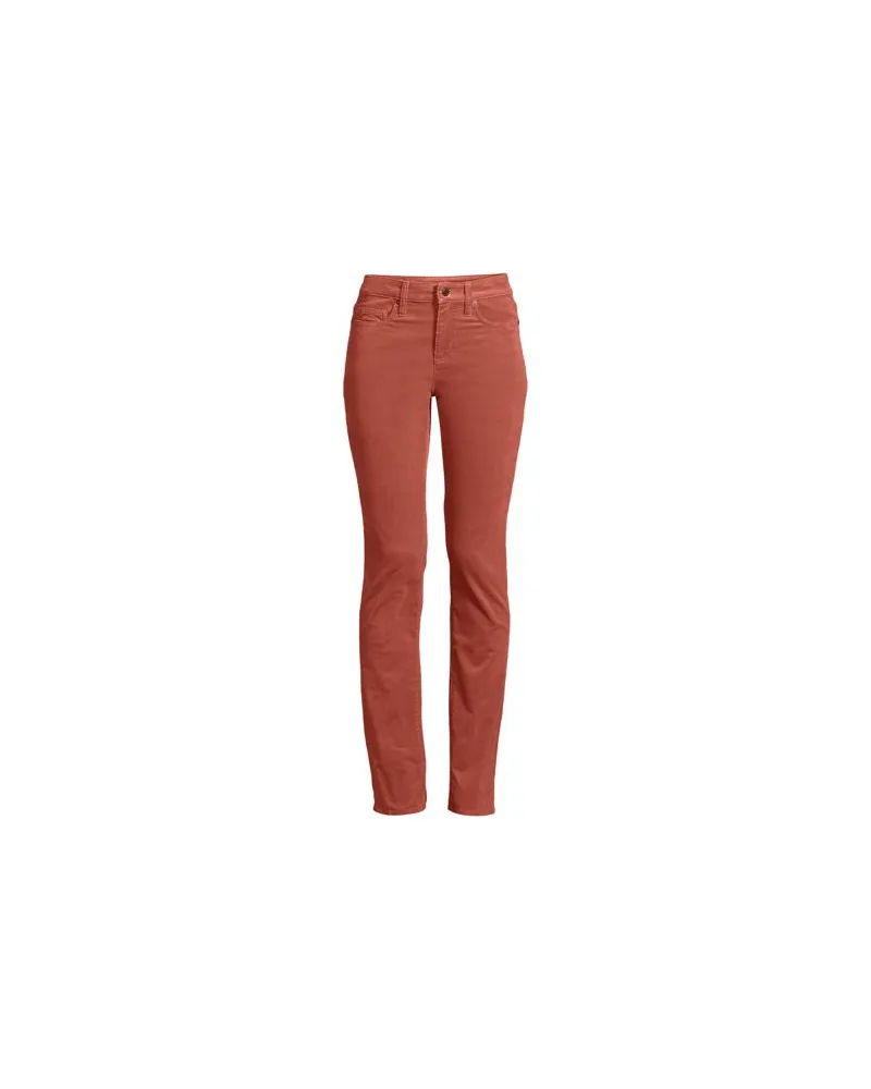 Lands' End Straight Fit Cordhose Mid Waist, Damen, Größe plus, Orange, Baumwoll-Mischung, by Orange