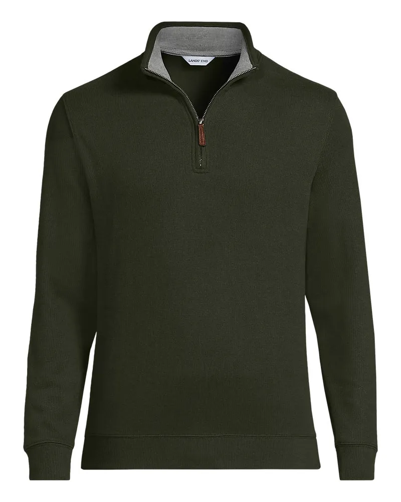 Lands' End Reißverschluss-Pullover aus Bedford-Ripp, Herren, Größe regular, Braun, Baumwolle, by Braun