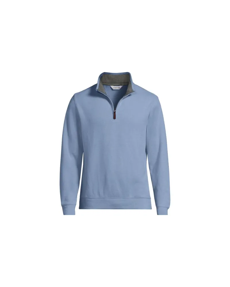 Lands' End Reißverschluss-Pullover aus Bedford-Ripp, Herren, Größe:56-58 tall, Blau, Baumwolle, by Blau