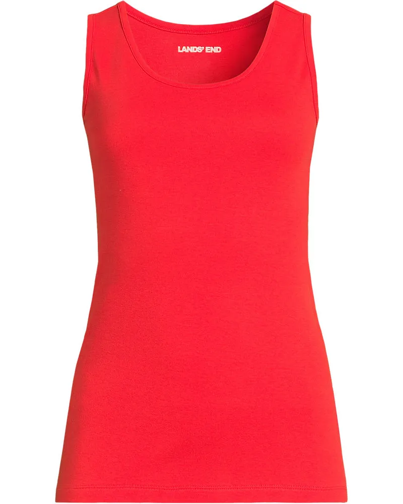 Lands' End Baumwoll-Top, Damen, Größe regular, Rot, Baumwolle, by Rot