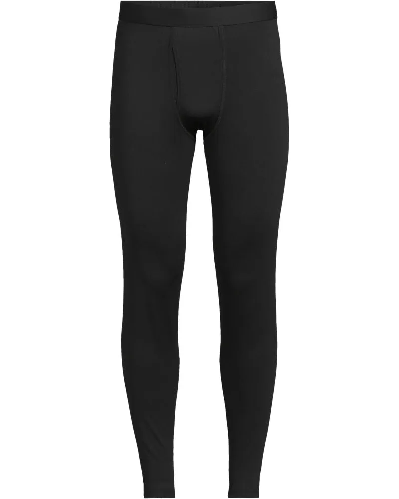 Lands' End Thermaskin Lange Unterhose, Heat Edition, Herren, Größe regular, Schwarz, Elasthan/Polyester-Mischung, by Schwarz