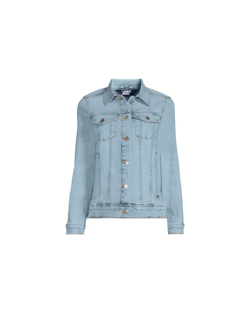 Lands' End Jeansjacke, Damen, Größe plus, Blau, Baumwolle/Elasthan/Polyester, by Blau
