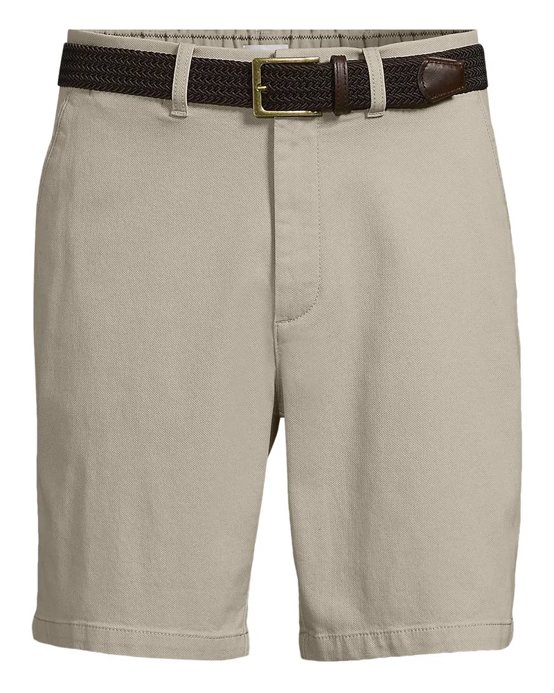 Lands' End Chino-Shorts mit Textur und Gürtel, Herren, Größe regular, Weiß, Baumwolle/Lyocell (Viskose)/Baumwoll-Mischung, by Weiß