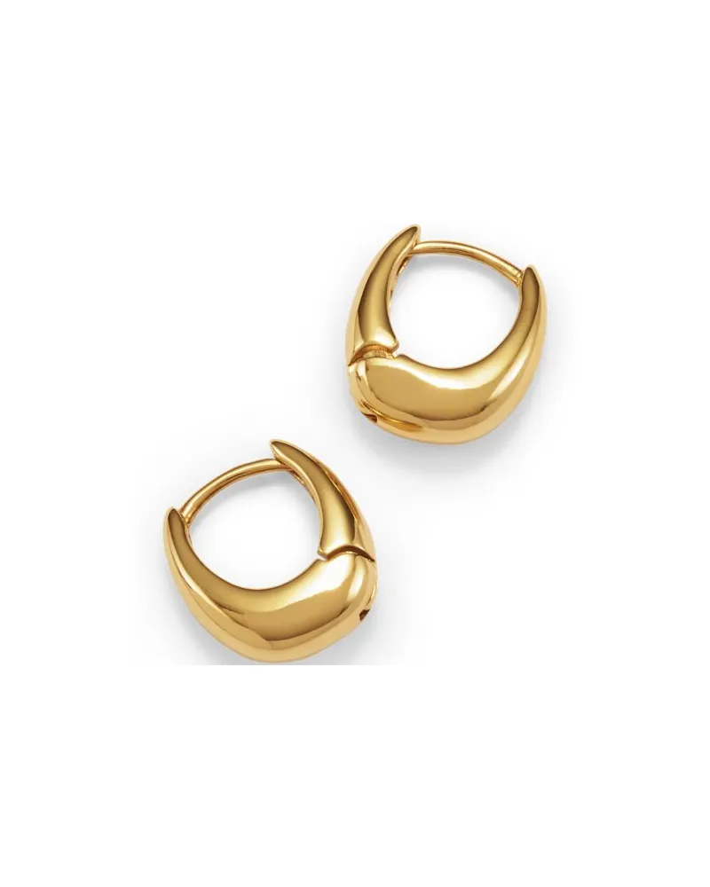 Lands' End Wasserfeste kleine Huggie-Creolen, Damen, Größe:null regular, Gelb, Messing, by Gelb