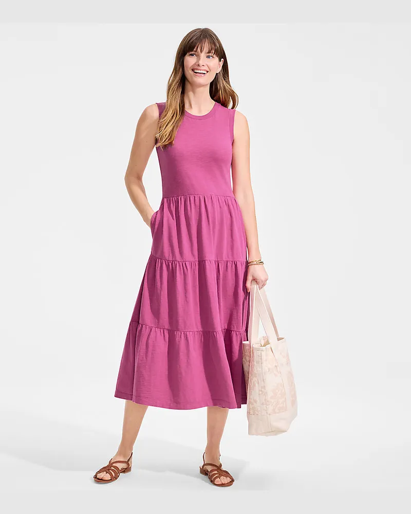 Lands' End Flammgarn-Maxikleid aus reiner Baumwolle, Damen, Größe:34 regular, Pink, Baumwolle, by Pink