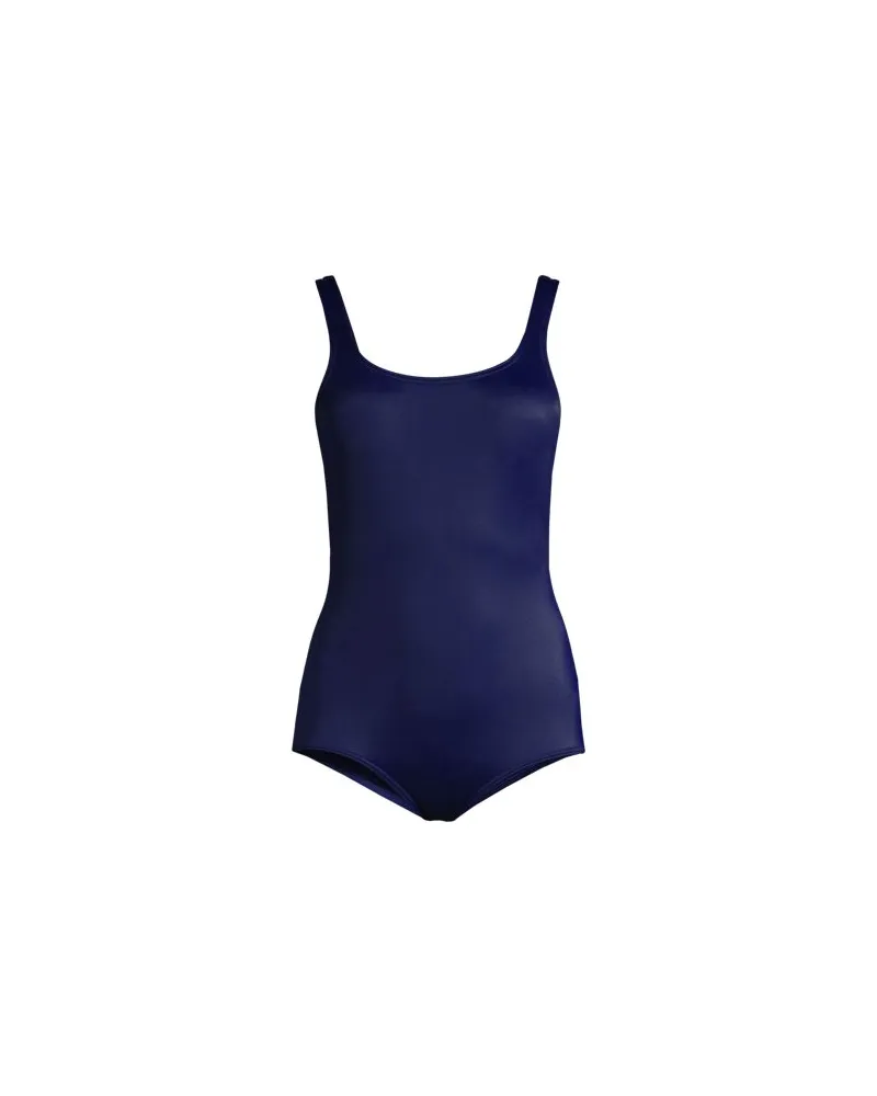 Lands' End Komfort-Badeanzug CHLORRESISTENT mit Soft Cups - Mastektomie, Damen, Größe regular, Blau, Nylon-Mischung, by Blau