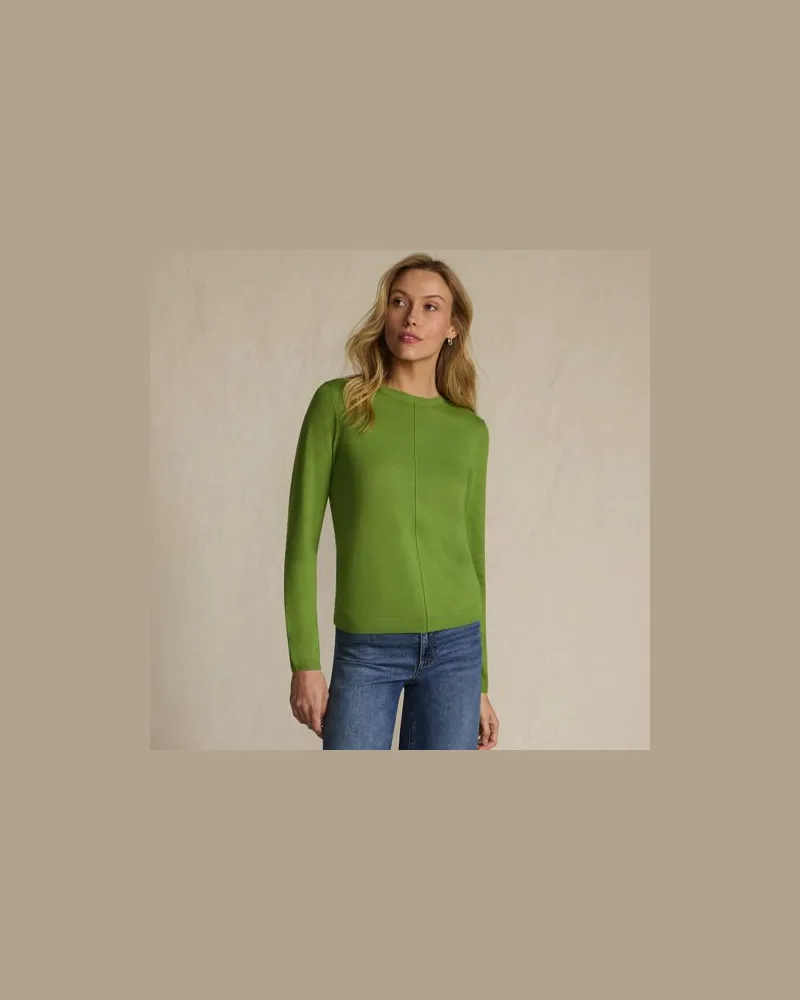 Lands' End Merino-Pullover, Damen, Größe regular, Grün, Wolle, by Grün