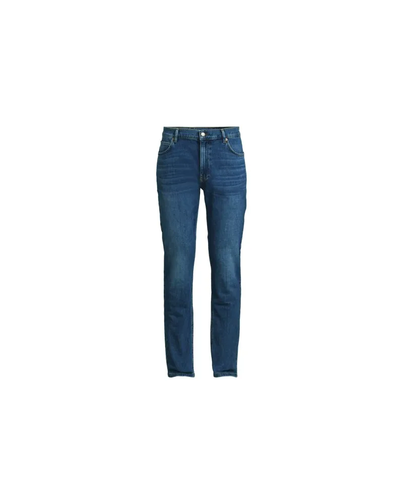 Lands' End Stretch-Denim Jeans Straight Fit, Herren, Größe regular, Blau, Baumwolle/Baumwoll-Mischung, by Blau