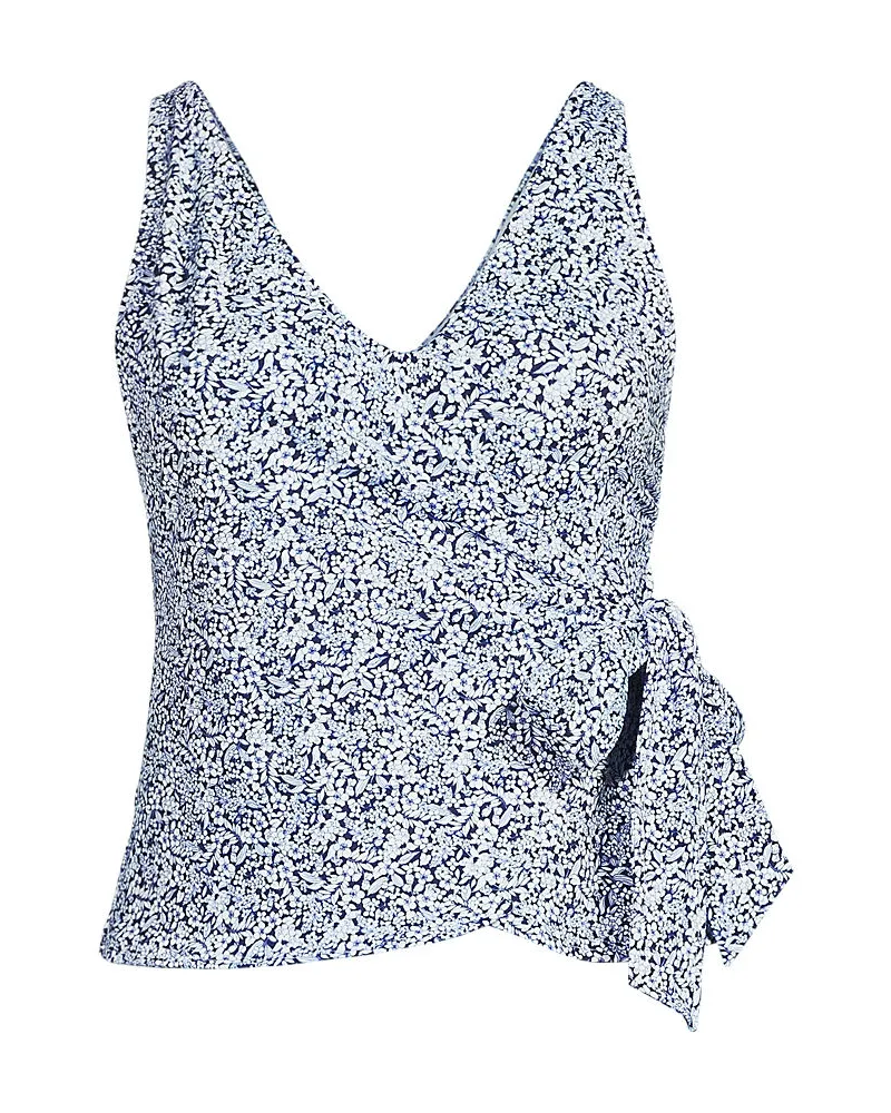 Lands' End Tankini-Top mit seitlichem Bindeband, Damen, Größe plus, Weiß, Elasthan/Polyester-Mischung/Nylon-Mischung, by Weiß