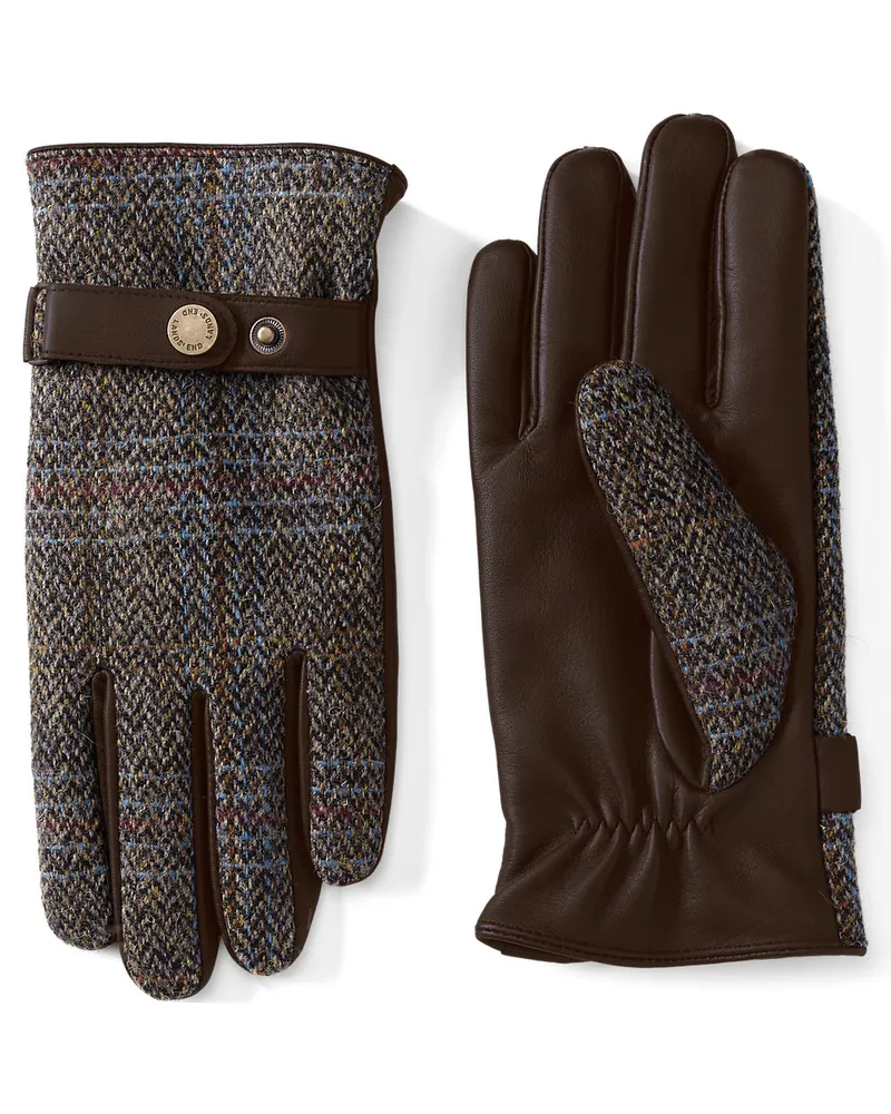 Lands' End Harris Tweed Handschuhe, Damen, Größe regular, Braun, Wolle, by Braun
