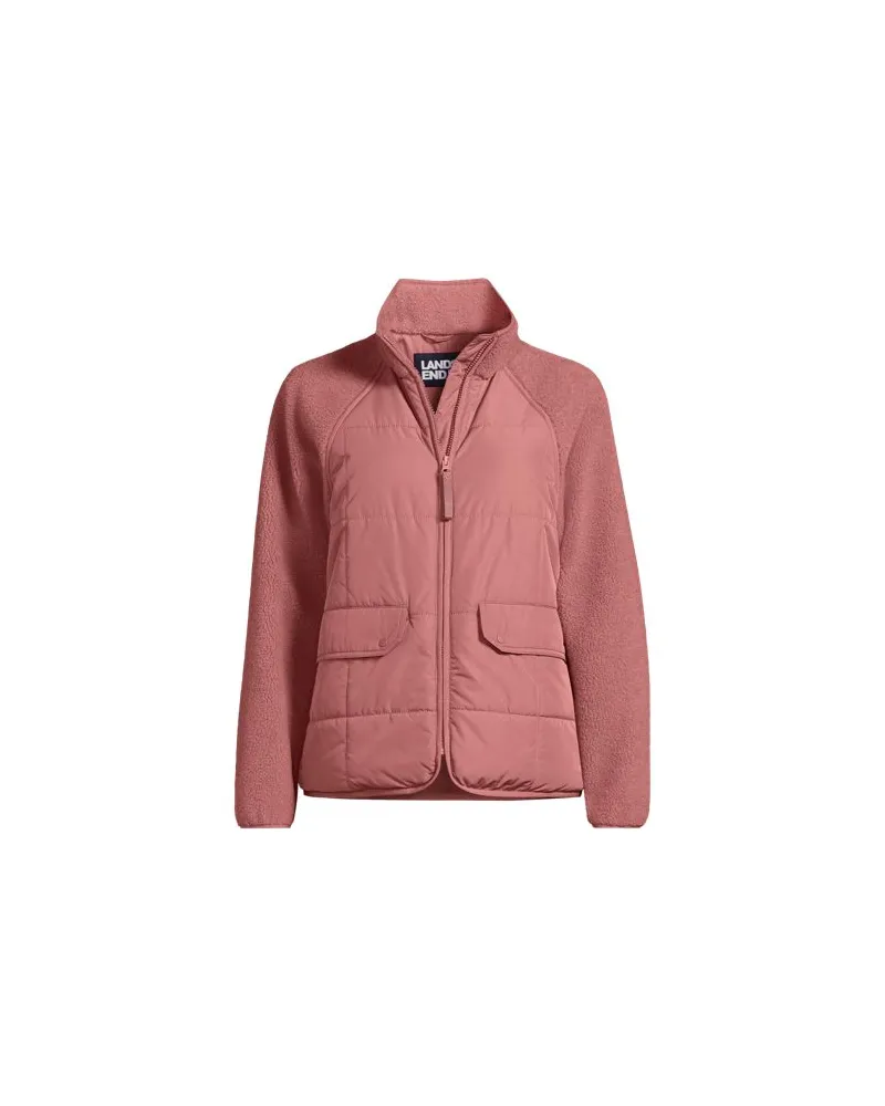 Lands' End Steppjacke mit Teddy-Ärmeln, Damen, Größe plus, Rot, Polyester, by Rot