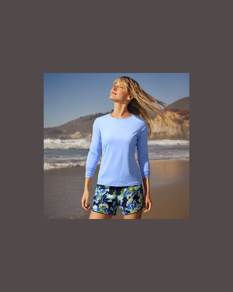 Lands' End Badeshirt, Damen, Größe regular, Blau, Nylon-Mischung, by Blau