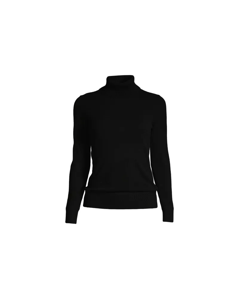 Lands' End Rollkragen-Pullover aus Kaschmir, Damen, Größe:44-46 regular, Schwarz, Kaschmir, by Schwarz