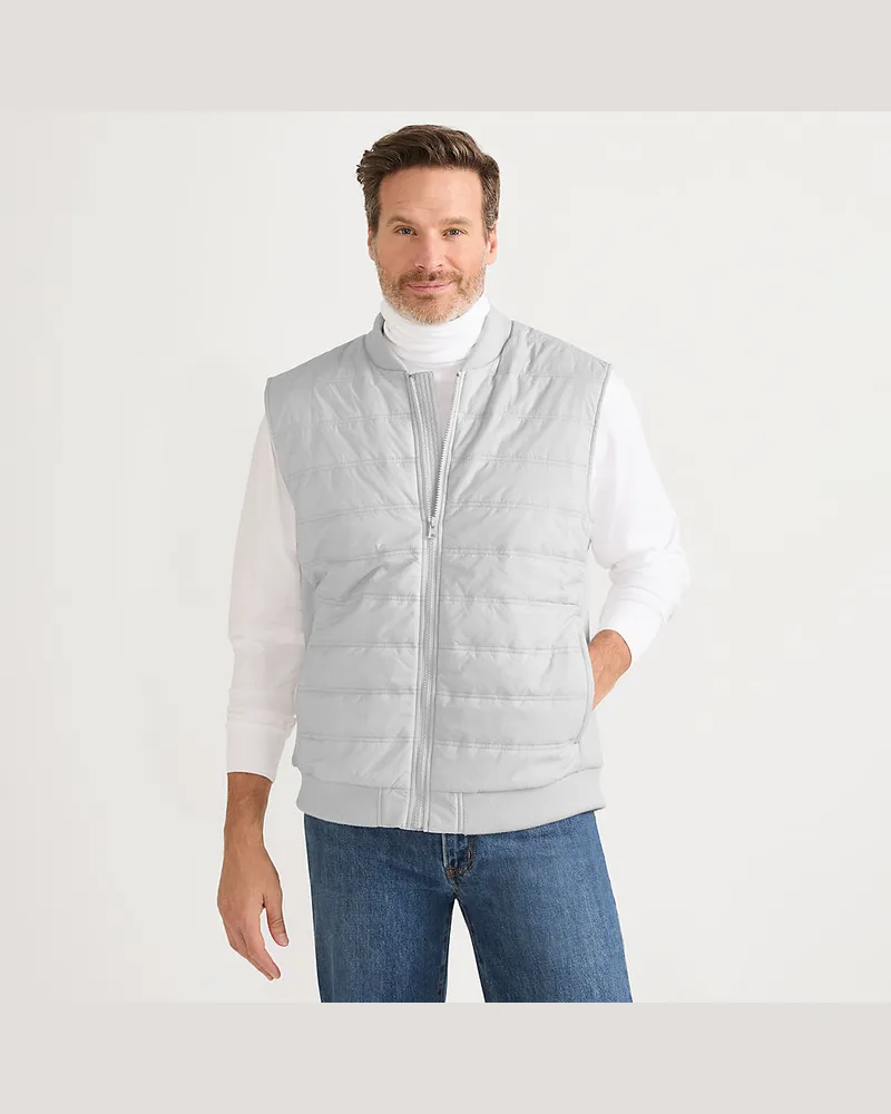Lands' End Steppweste mit Strickseiten, Herren, Größe regular, Blau, Nylon/Polyacryl/Polyester-Mischung, by Blau