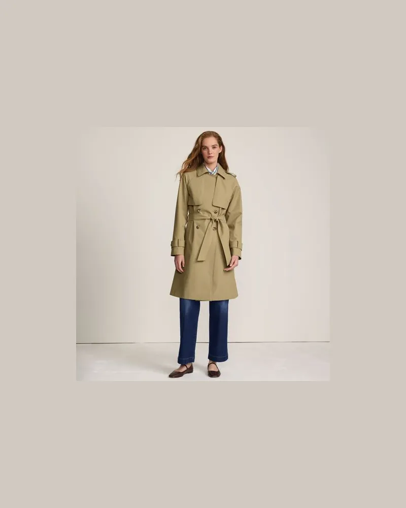 Lands' End Wasserdichter Trenchcoat, Damen, Größe regular, Braun, Polyester, by Braun