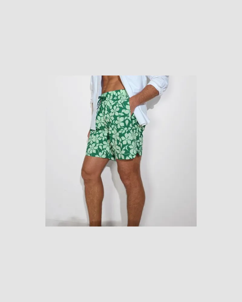 Lands' End Wendbare Badeshorts, 18 cm, Herren, Größe:44-46 regular, Grün, by Grün