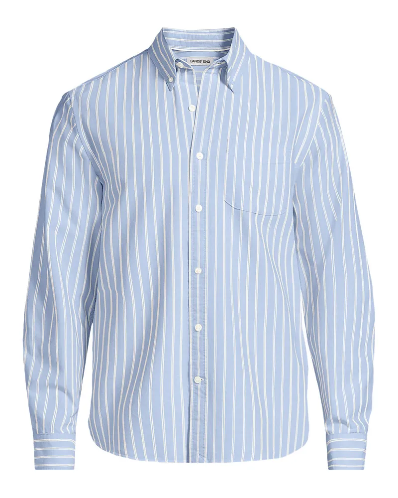 Lands' End Oxford-Hemd Sail Rigger Classic Fit, Herren, Größe tall, Blau, Baumwolle, by Blau