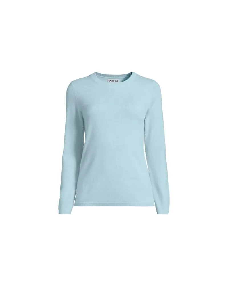 Lands' End Kaschmir-Pullover mit rundem Ausschnitt, Damen, Größe regular, Blau, Kaschmir, by Blau