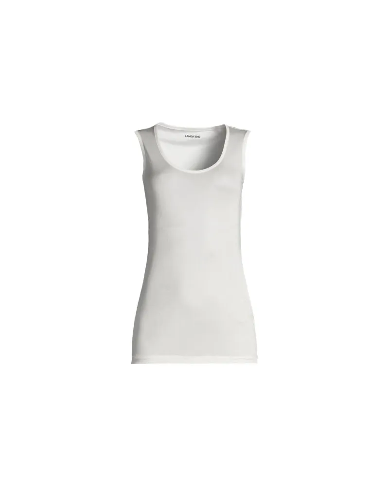 Lands' End Seidentop, Damen, Größe plus, Weiß, Seide, by Weiß