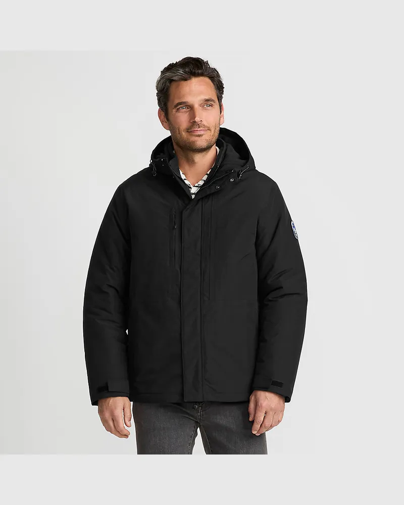 Lands' End Isolierte, wasserdichte 3-in-1-Jacke Squall, Herren, Größe regular, Schwarz, Polyester/Nylon, by Schwarz