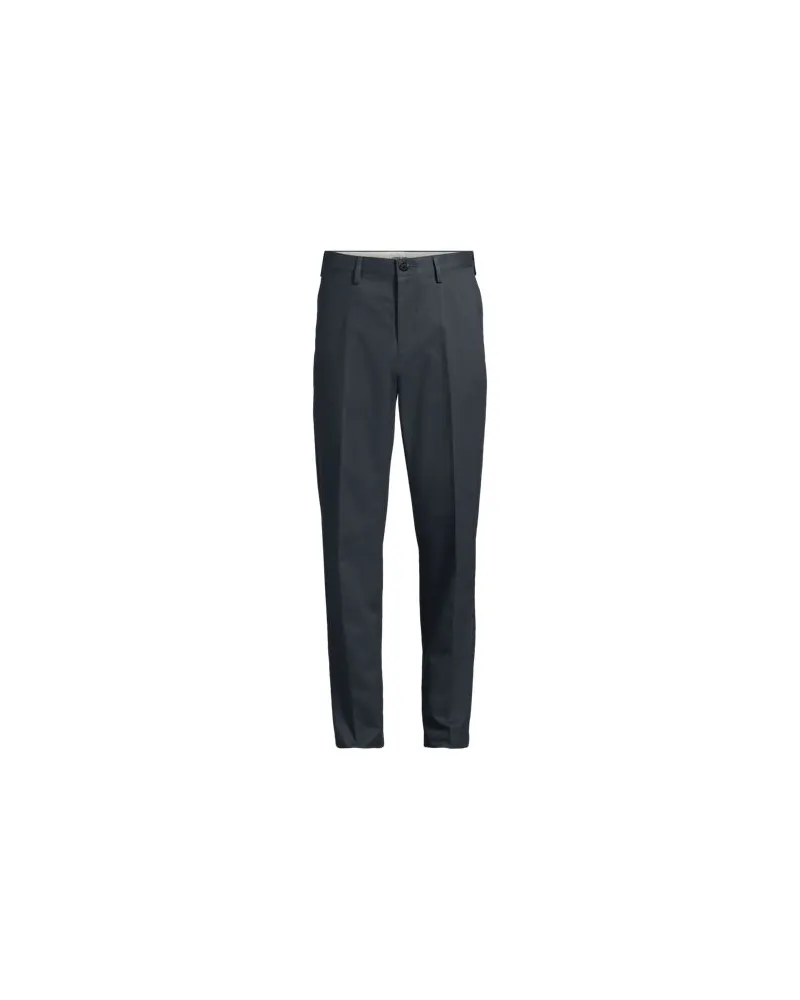Lands' End Bügelleichte Chinohose ohne Bundfalten, Classic Fit, Herren, Größe regular, Grau, by Grau