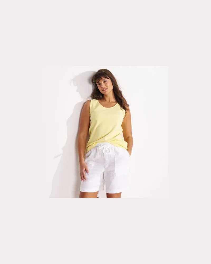 Lands' End Leinen-Schlupfshorts, Damen, Größe:44-46 regular, Weiß, Leinen, by Weiß