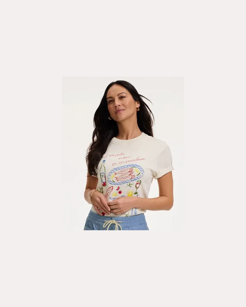 Lands' End Grafik-Shirt, Damen, Größe regular, Weiß, Baumwolle, by Weiß