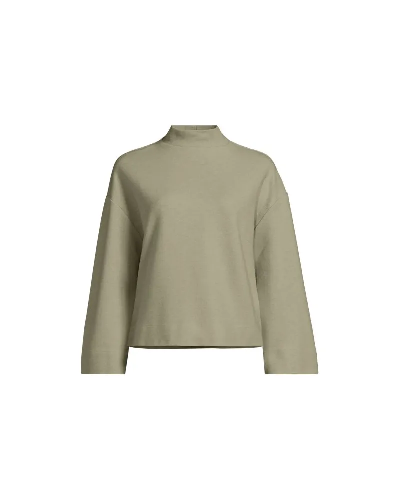 Lands' End Softes Sweatshirt mit Stehkragen, Damen, Größe:32-34 regular, Grün, Baumwolle/Polyester/Baumwoll-Mischung, by Grün