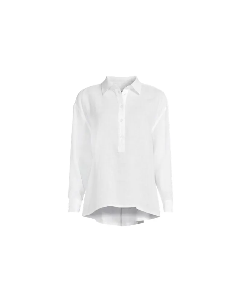 Lands' End Premium Reinleinen-Schlupfbluse, Damen, Größe regular, Weiß, Leinen, by Weiß