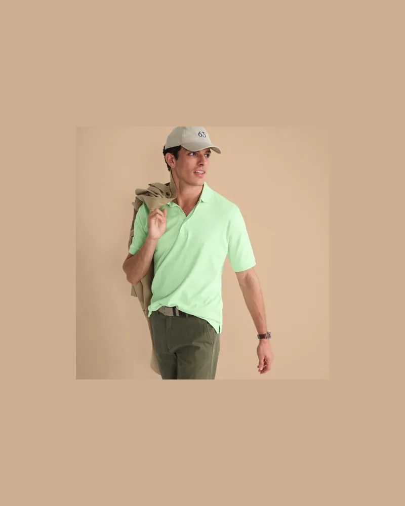 Lands' End Supima Kurzarm-Polo, Classic Fit, Herren, Größe:48-50 regular, Grün, Baumwolle, by Grün