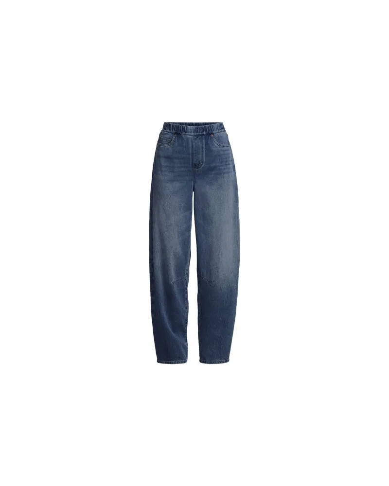 Lands' End Knit Denim STARFISH Barrel-Jeans, Damen, Größe plus, Blau, Baumwoll-Mischung/Polyester-Mischung, by Blau