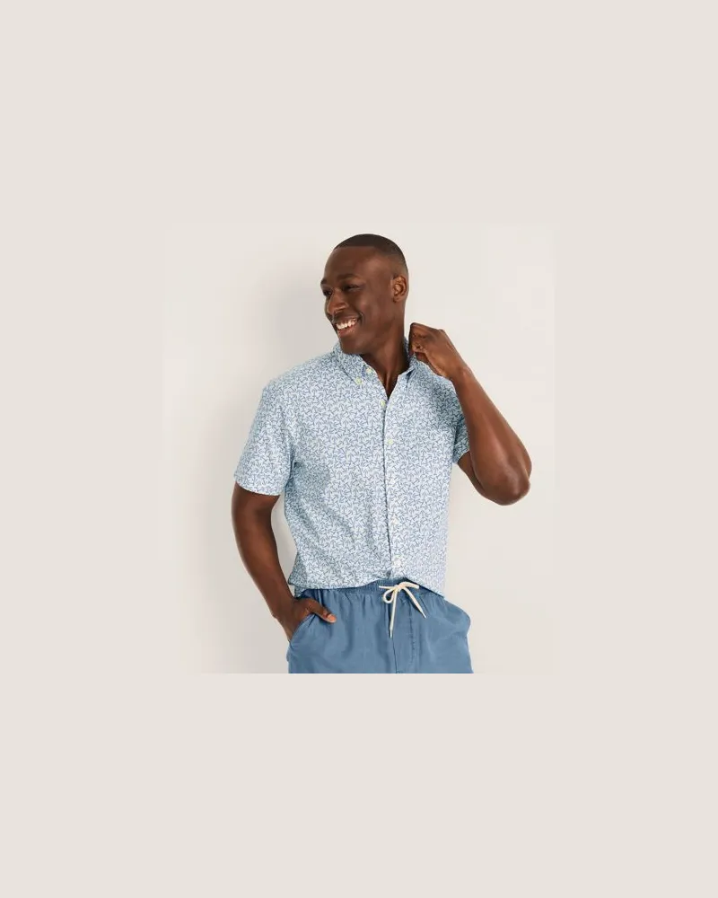 Lands' End Ultimativ-Hemd mit kurzen Ärmeln, Classic Fit, Herren, Größe:48-50 regular, Rot, Elasthan/Baumwoll-Mischung/Polyester-Mischung, by Rot